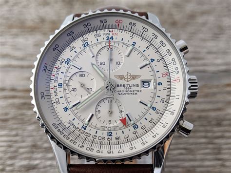 breitling navitimer world rubber strap white dial|Breitling Navitimer white face.